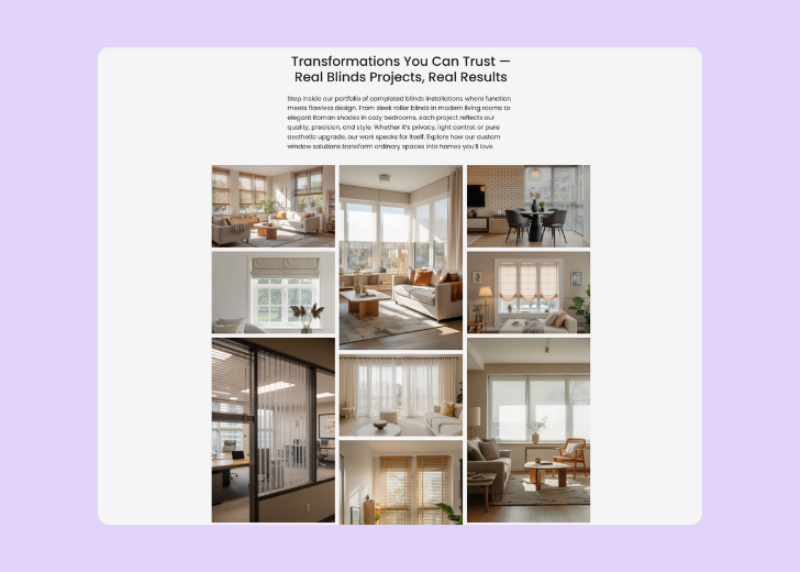 Gallery section titled 'Explore Our Stunning Home Remodeling Projects' with a gallery of 6 images of wooden-themed interior design in a masonry grid layout