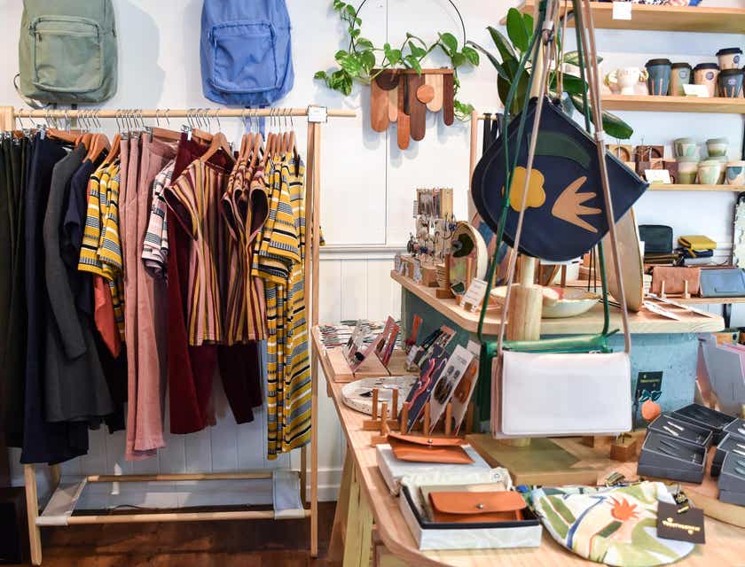 A boutique store with accessories, clothing, and more.