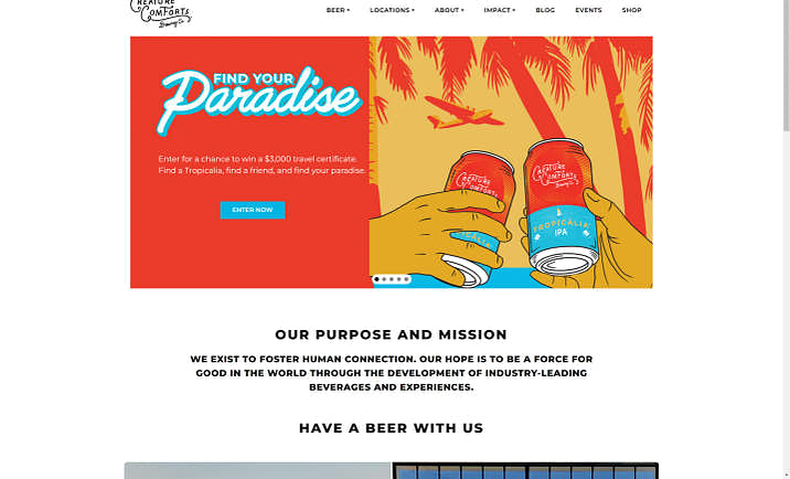 An example of a beer website.