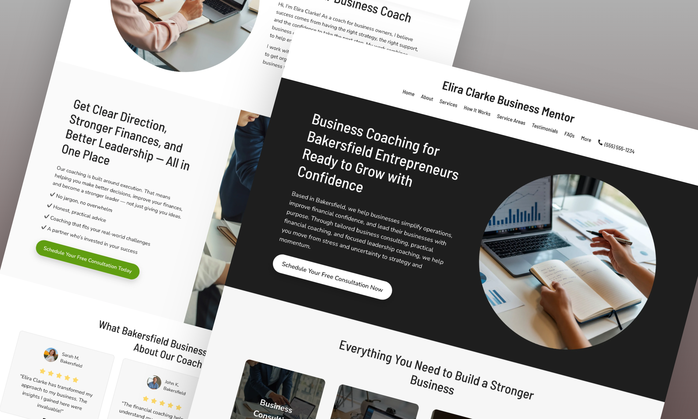 Preview of website template Elira Clarke Business Mentor