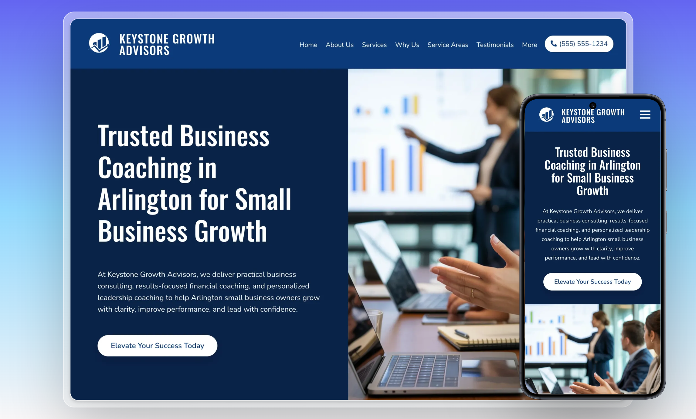 Preview of website template Keystone Growth Advisors