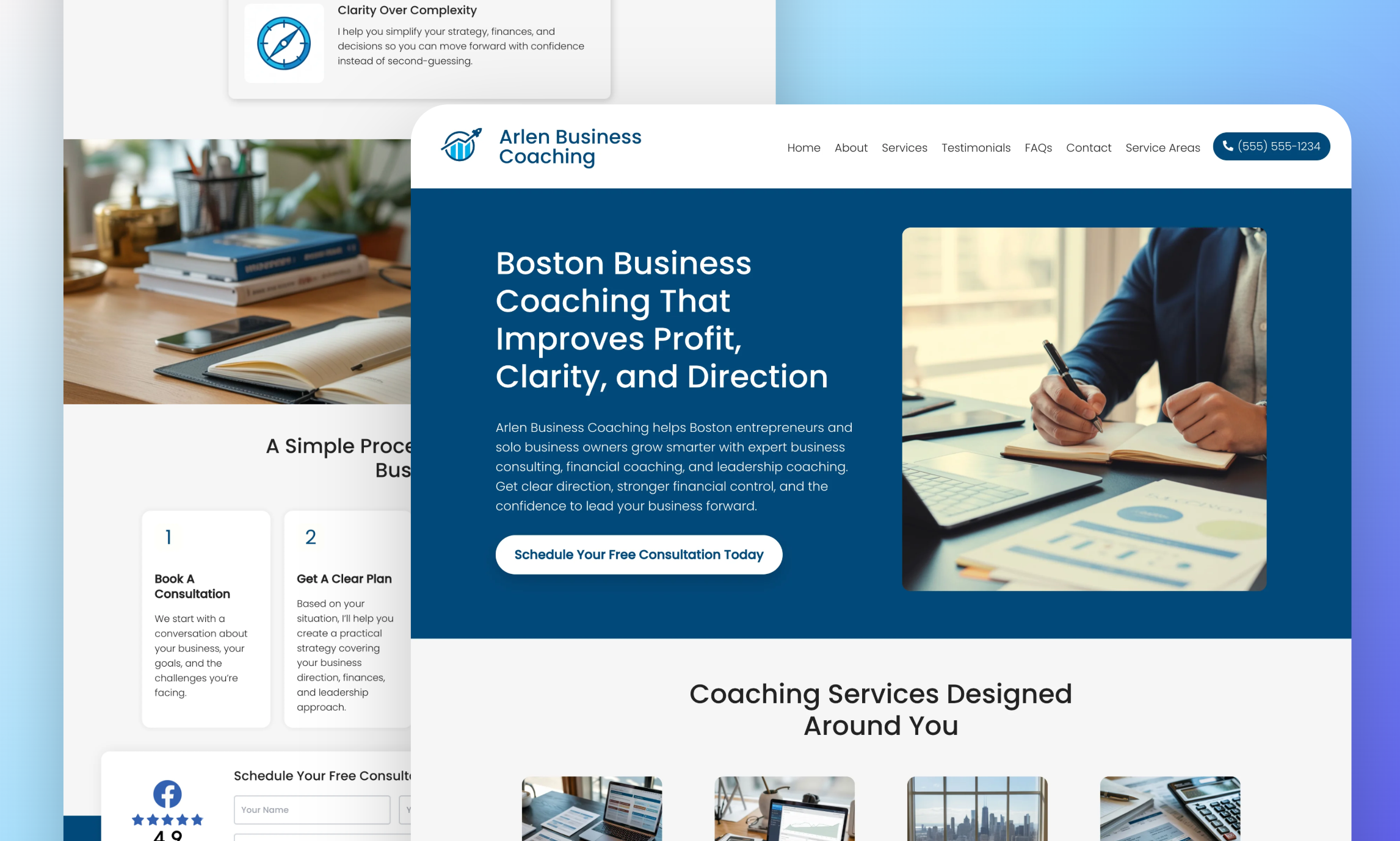 Preview of website template Arlen Business Coaching