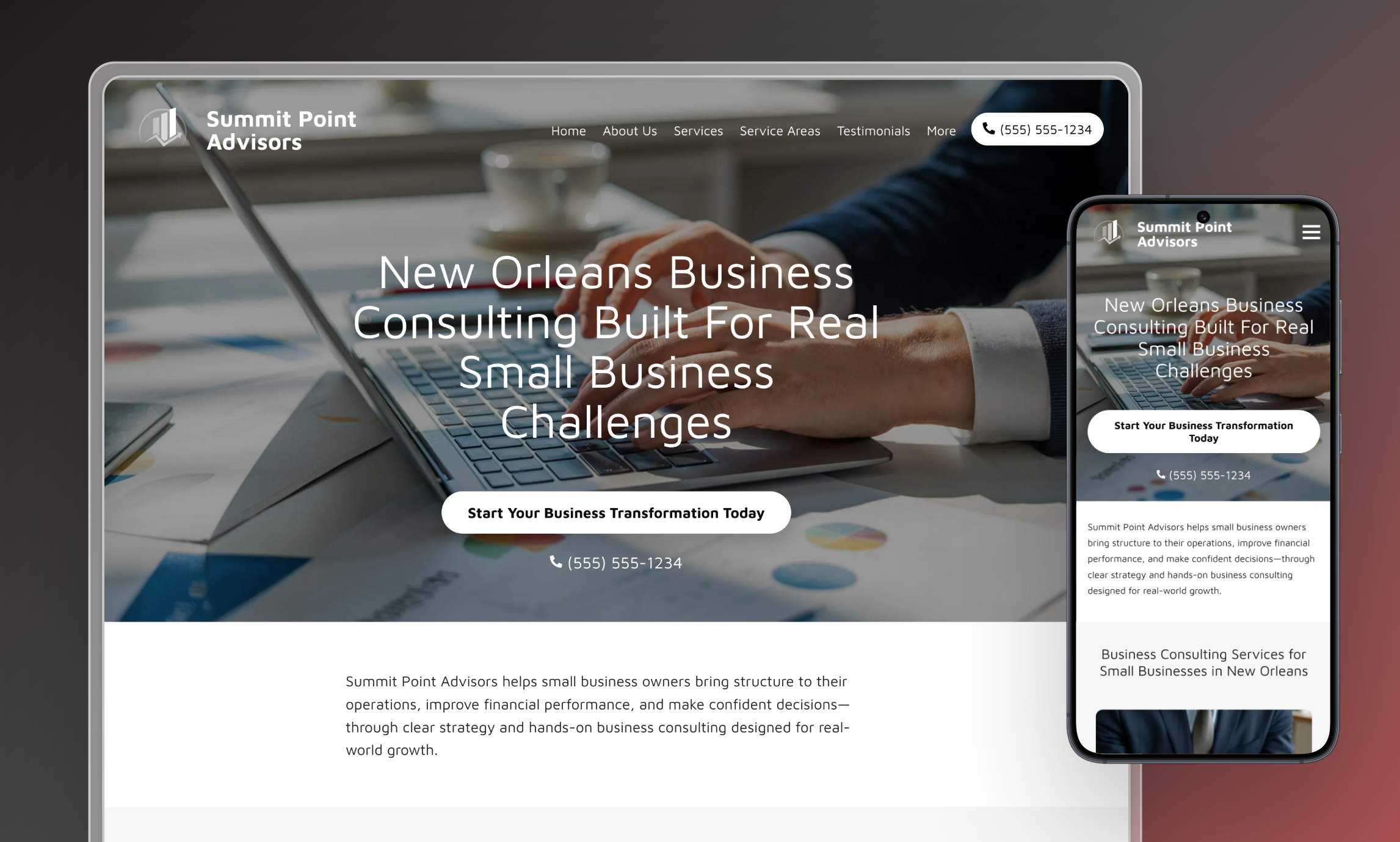 Preview of website template Summit Point Advisors