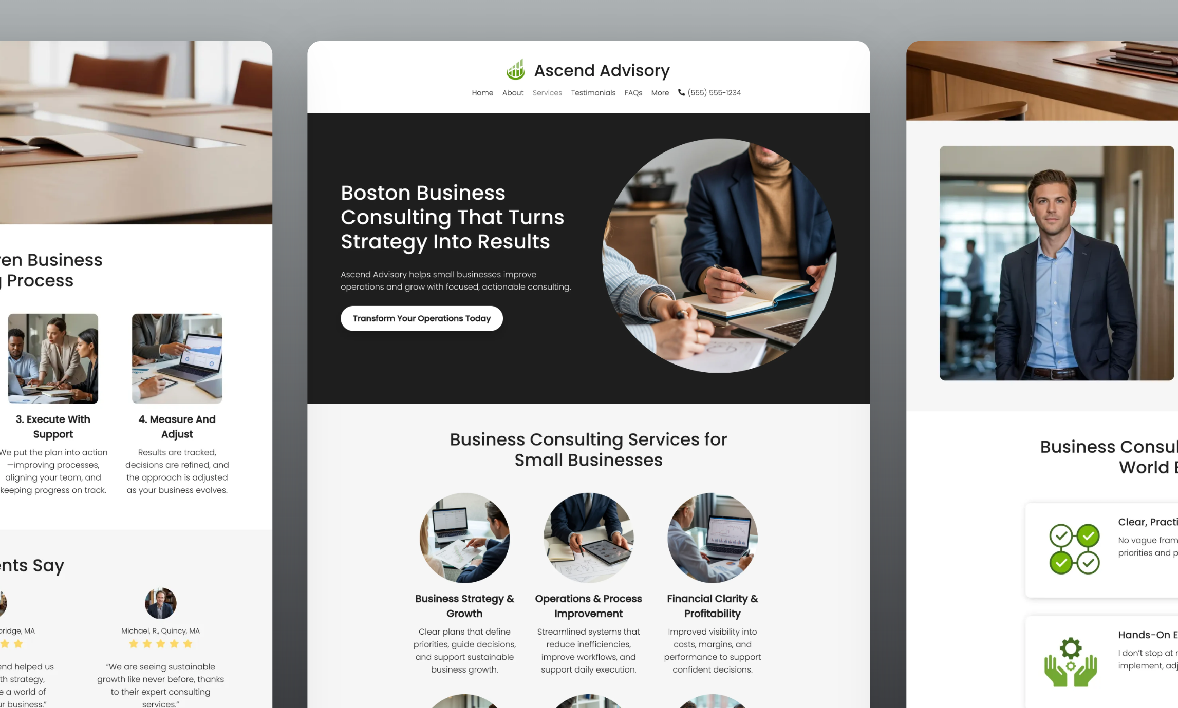 Preview of website template Ascend Advisory