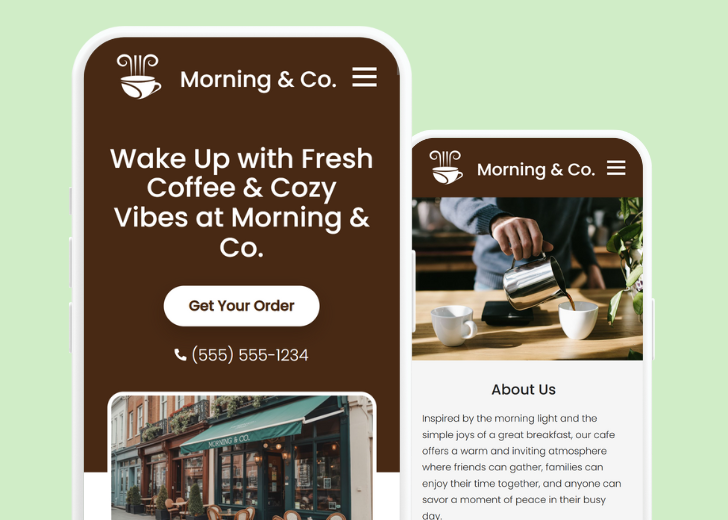 Revive Detailing and Spotless Touch landing pages in two smartphones, side by side, showing mobile view of the websites