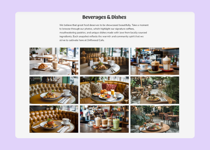 Gallery section titled 'Explore Our Stunning Home Remodeling Projects' with a gallery of 6 images of wooden-themed interior design in a masonry grid layout