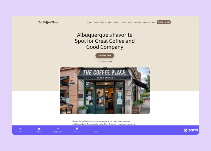 Screenshot of Zarla Editor's UI for selecting fonts and color palettes and uploading custom images