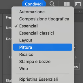 Cambia la tua area di lavoro.