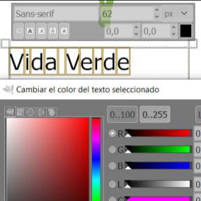 Cambia el color del texto.