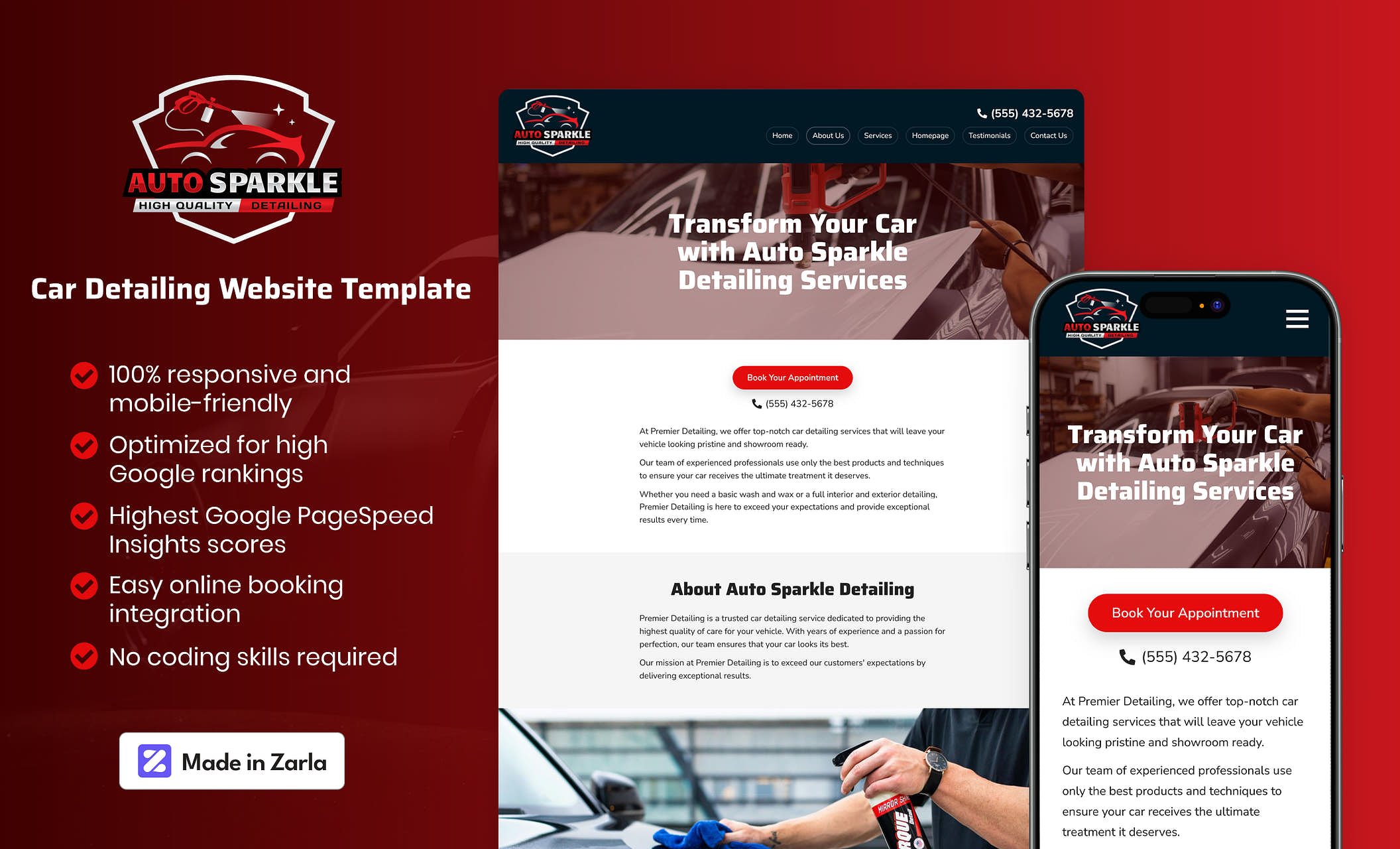 Free car detailing website templates for mobile detailers and auto shops