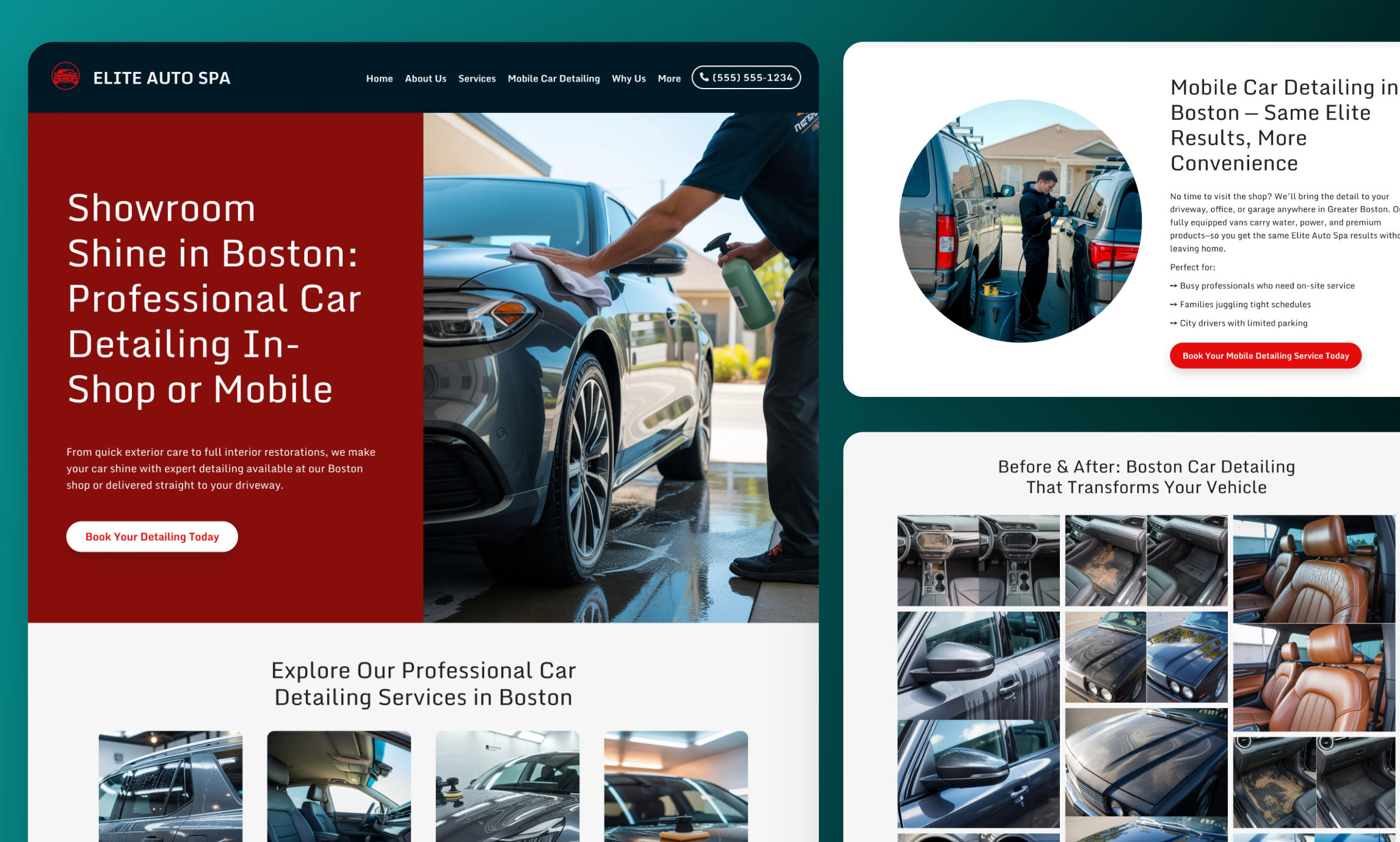 Preview of website template Elite Auto Spa