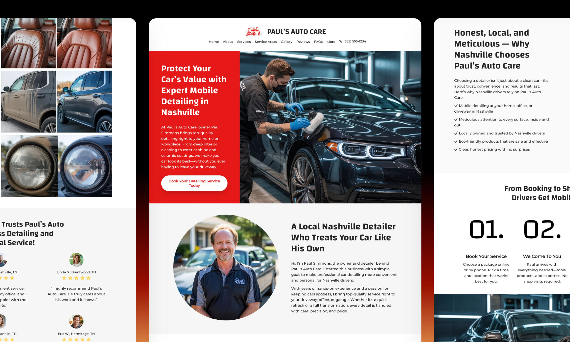 Preview of website template Paul's Auto Care