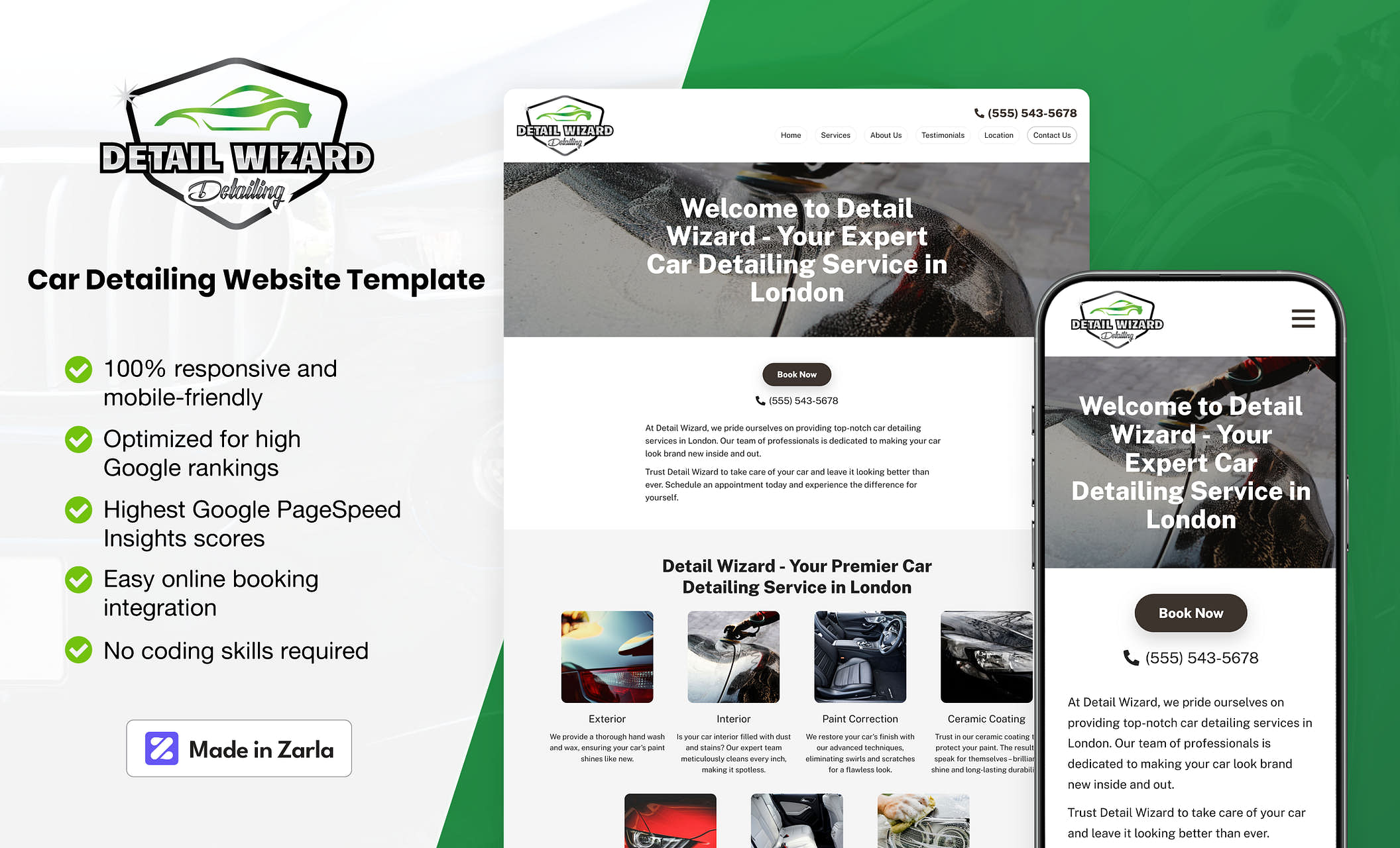 Free car detailing website templates for mobile detailers and auto shops
