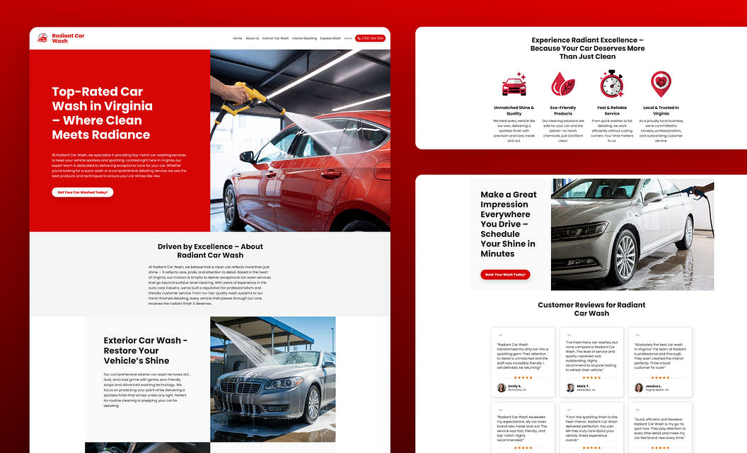 Radiant Car Wash Car Wash Website Template