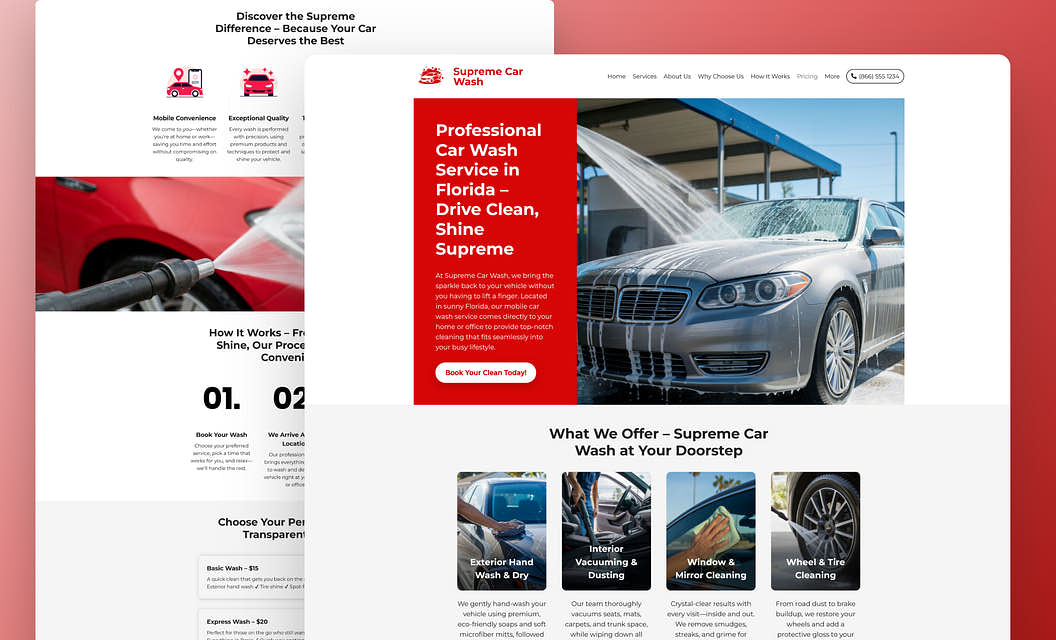 Supreme Car Wash Car Wash Website Template