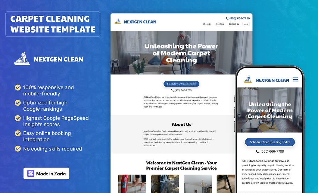 NextGen Clean - Carpet Cleaning Website Template