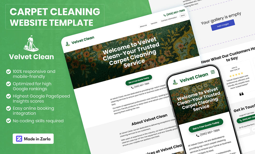 Velvet Clean Carpet Cleaning Website Template