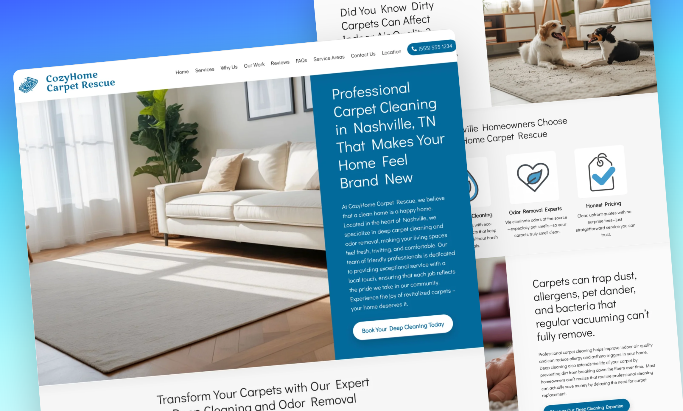 Preview of website template CozyHome Carpet Rescue