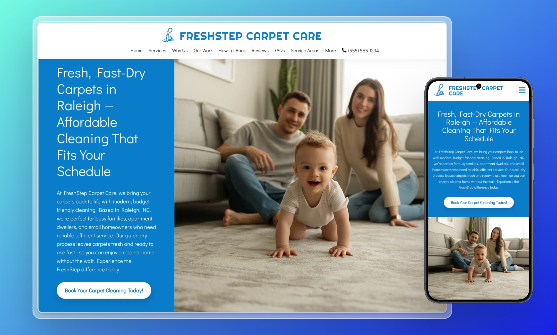 Preview of website template FreshStep Carpet Care