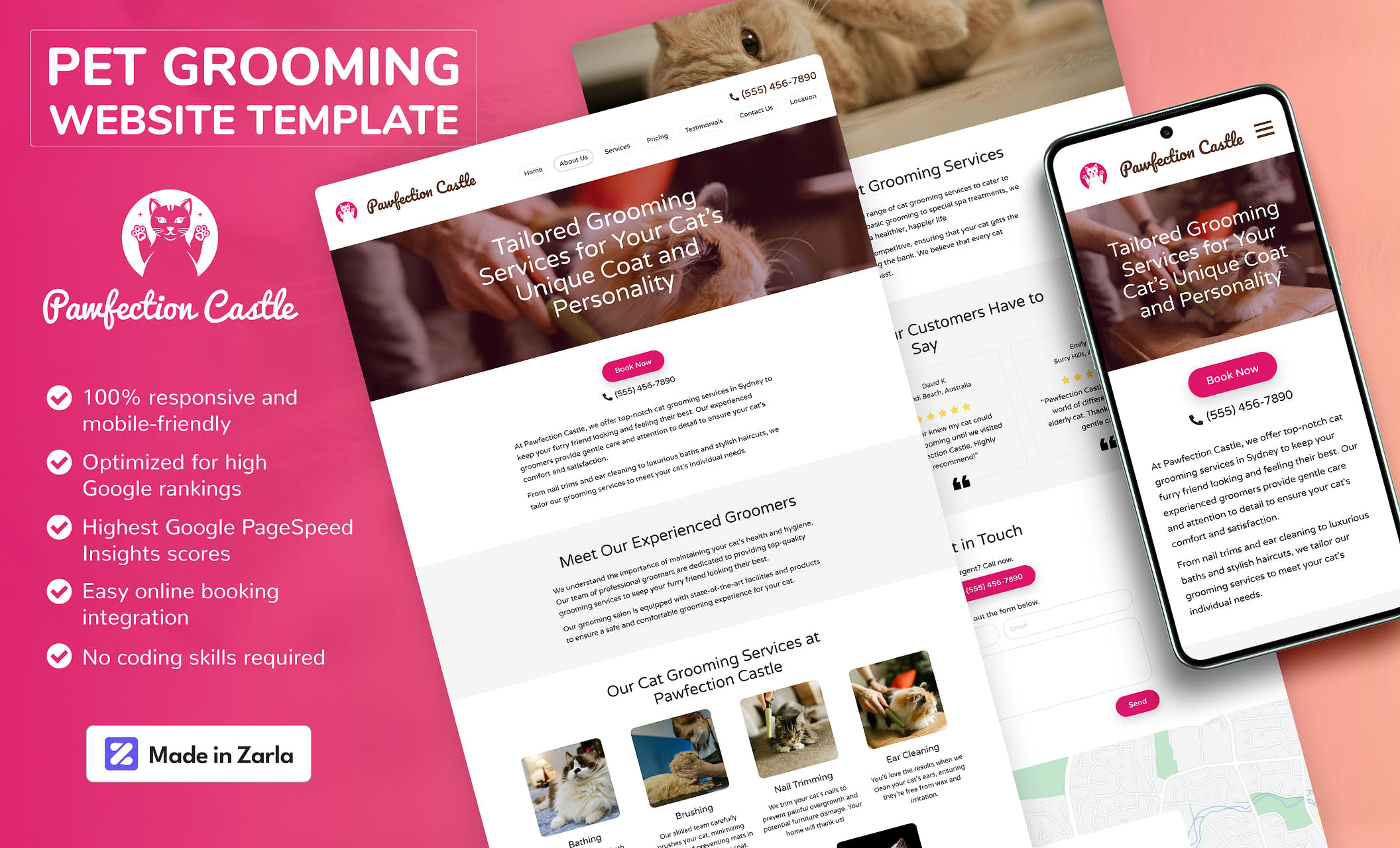 Best pet grooming website templates for cat and dog groomers