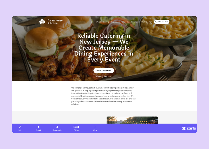 Screenshot of Zarla Editor's UI for selecting fonts and color palettes and uploading custom images