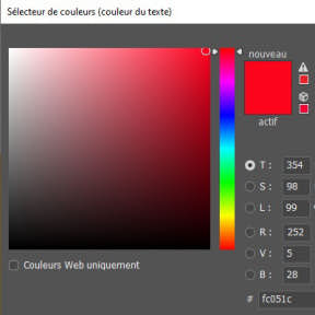 Changez la couleur du texte.