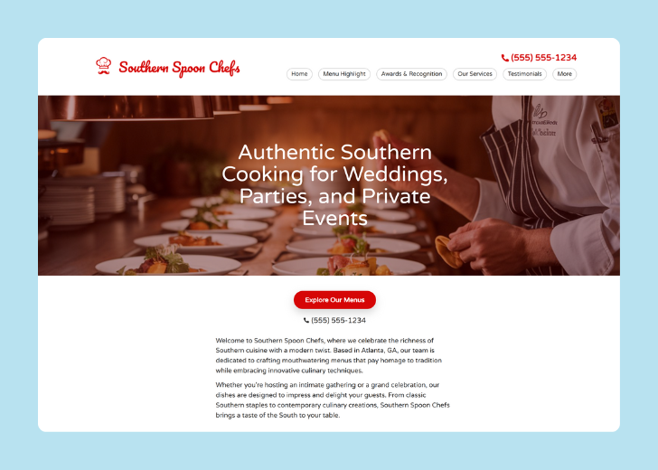 Revive Detailing landing page with the tagline 'Elevate the appearance and condition of your vehicle with Revive Detailing' with a picture of a shiny red car