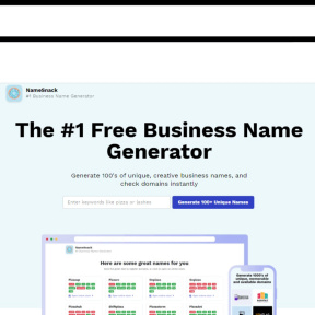 Choose an original and compelling business name.