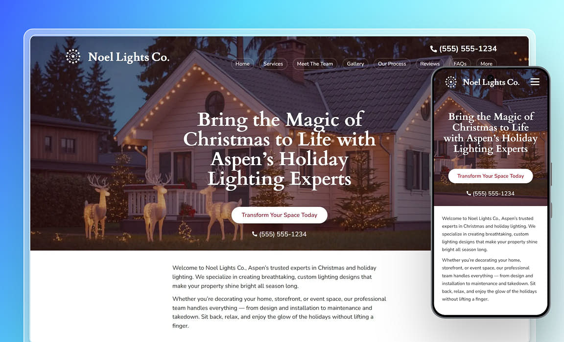 AI Website Builder for Christmas Light Businesses Zarla