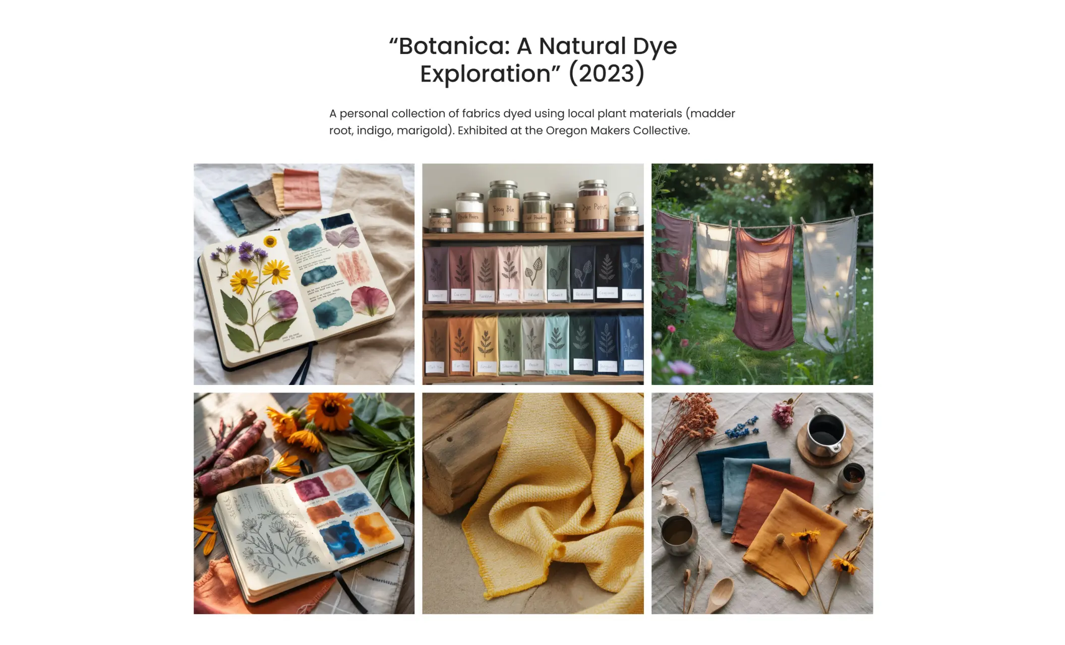 Claire Everly's website displaying an image gallery