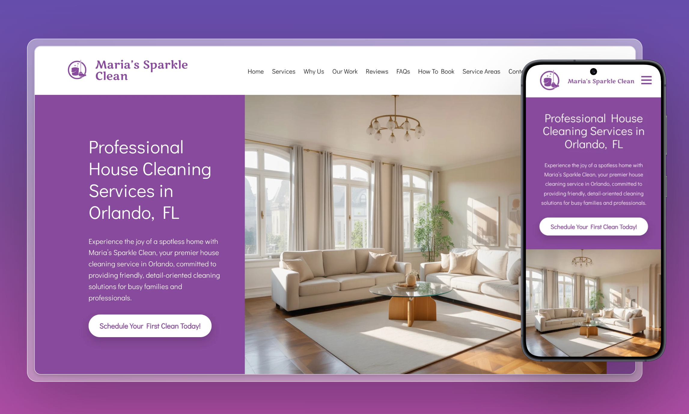 Preview of website template Maria's Sparkle Clean