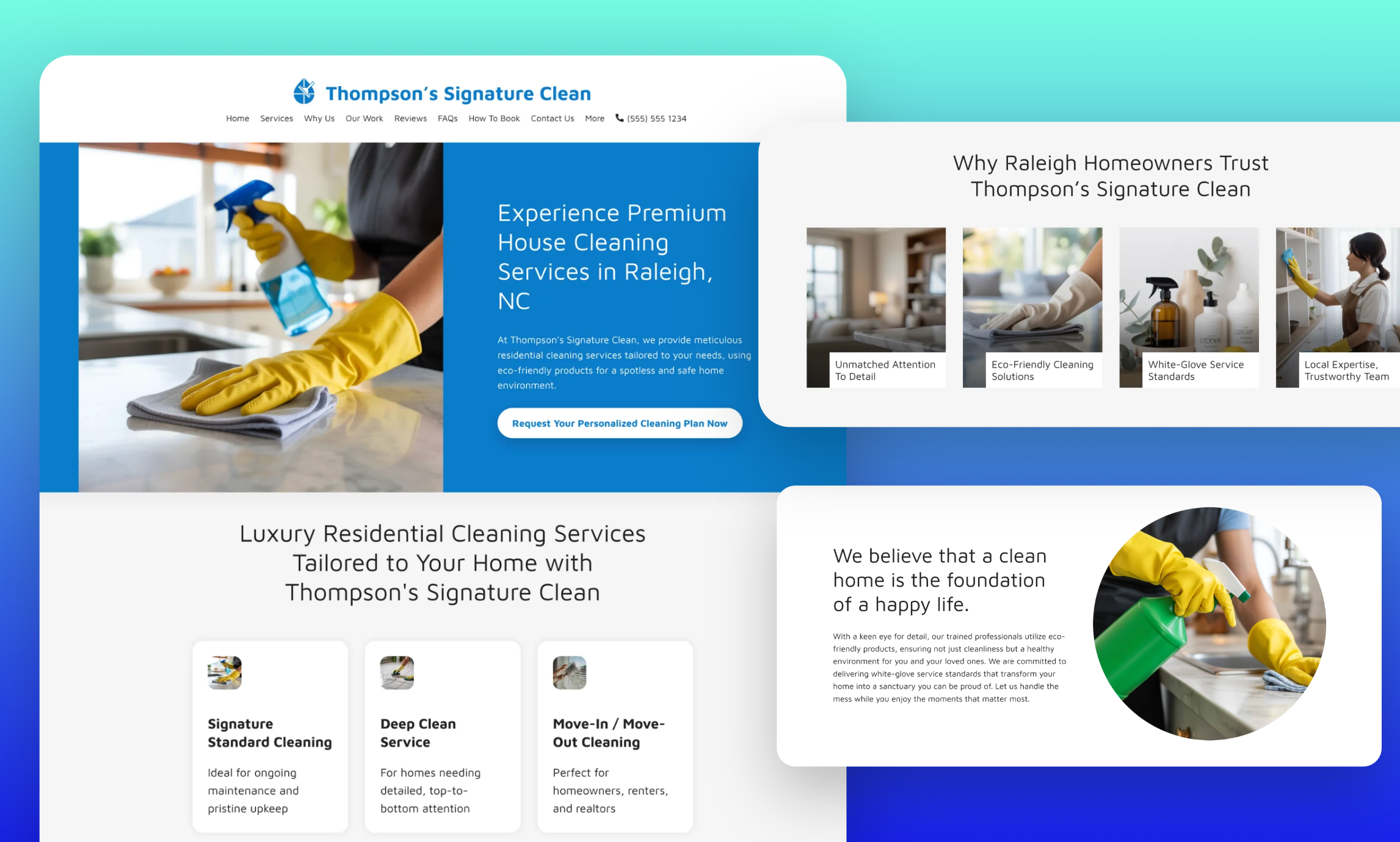 Preview of website template Thompson's Signature Clean