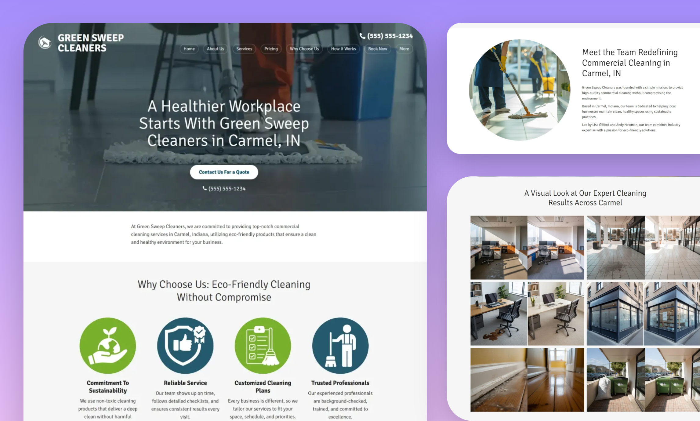 Preview of website template Green Sweep Cleaners