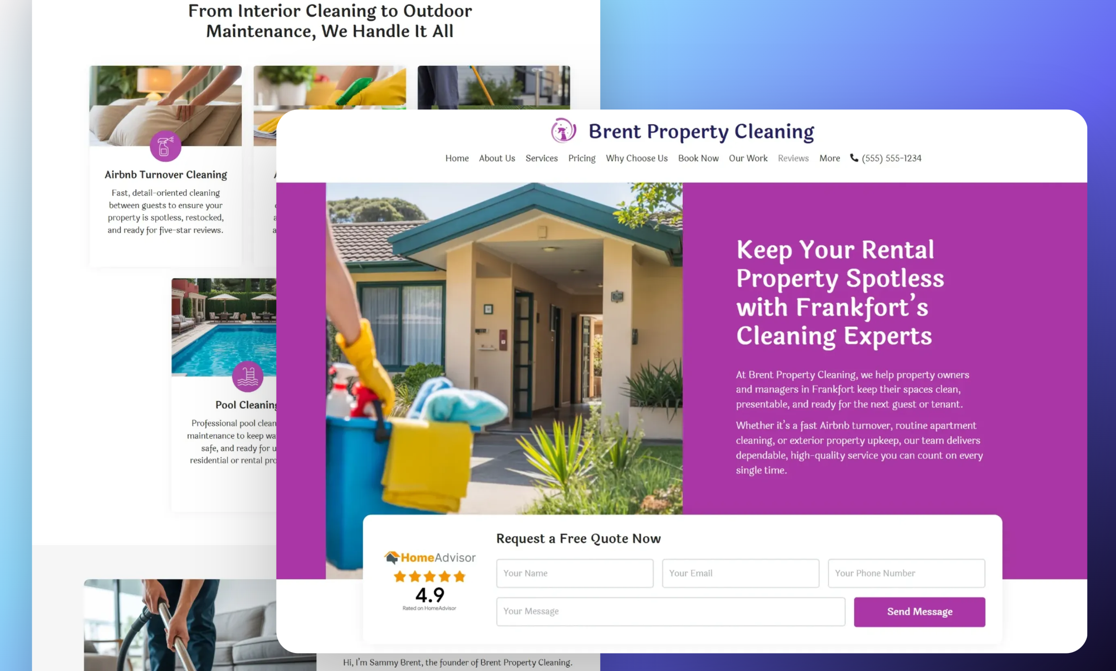 Preview of website template Brent Property Cleaning