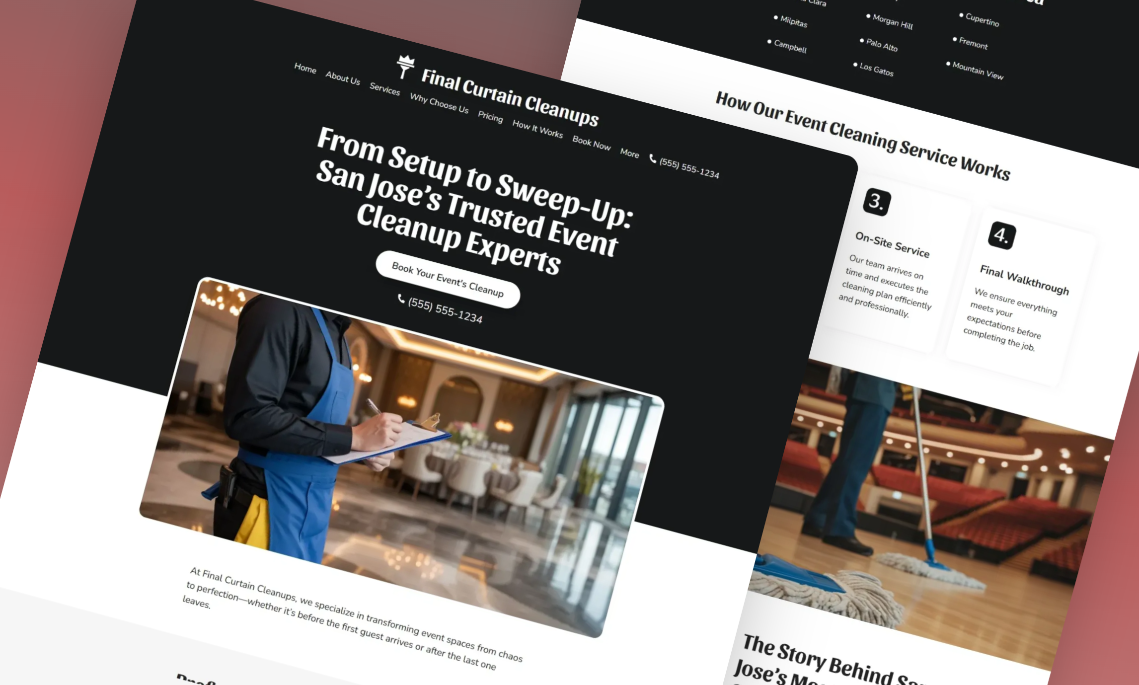 Preview of website template Final Curtain Cleanups
