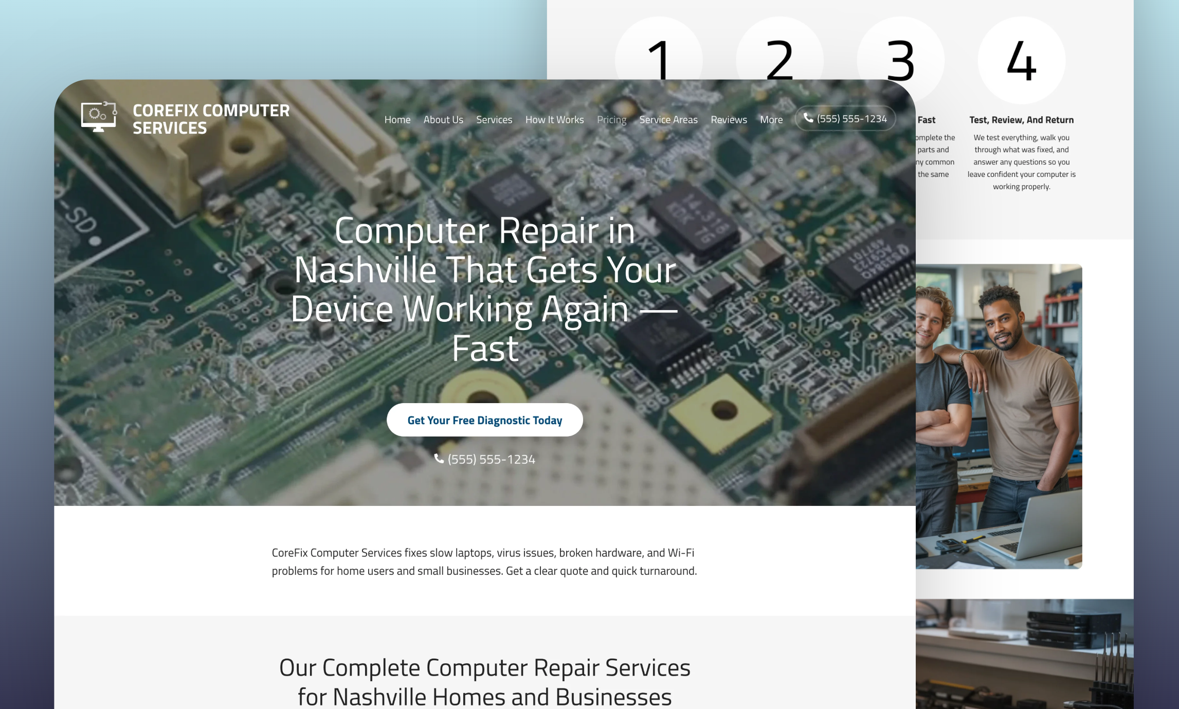 Preview of website template CoreFix Computer Services