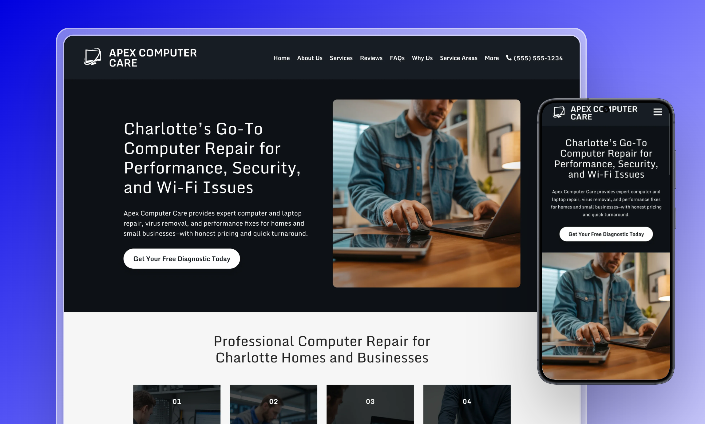 Preview of website template Apex Computer Care