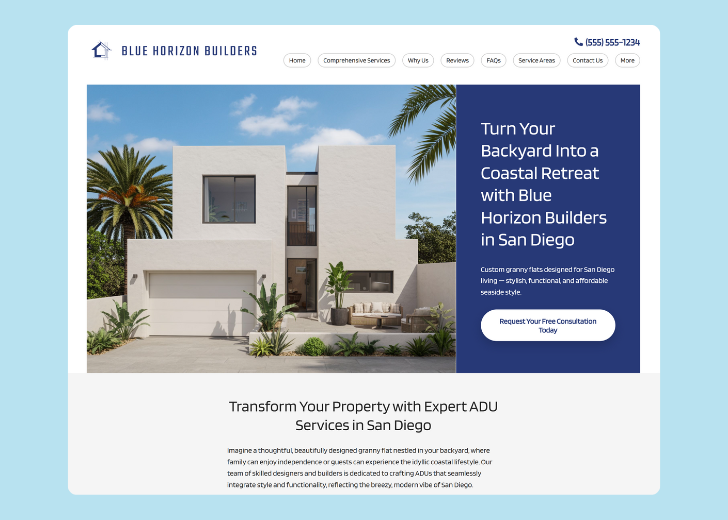 Revive Detailing landing page with the tagline 'Elevate the appearance and condition of your vehicle with Revive Detailing' with a picture of a shiny red car