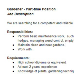 Create a job description.