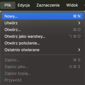 Stwórz nowy dokument.