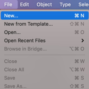 Crea un nuevo documento de Illustrator.
