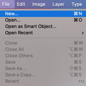 Create a new Photoshop document.