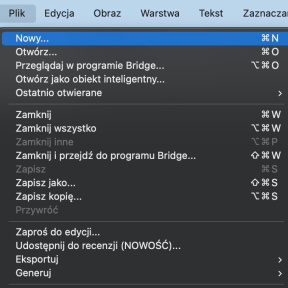Stwórz nowy dokument Photoshopa.