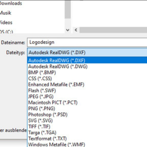 Wählen Sie ein Dateiformat.