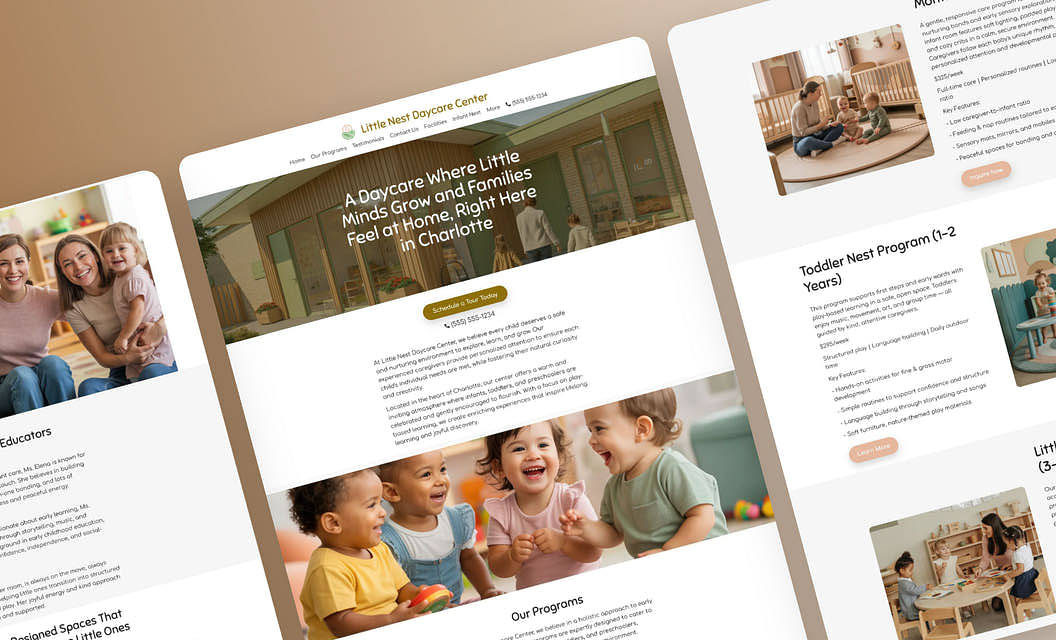Little Nest Daycare Center Daycare Website Template
