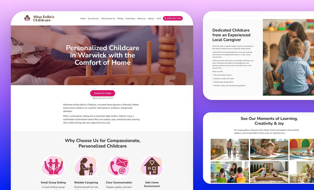 Miss Bella's Childcare Daycare Website Template