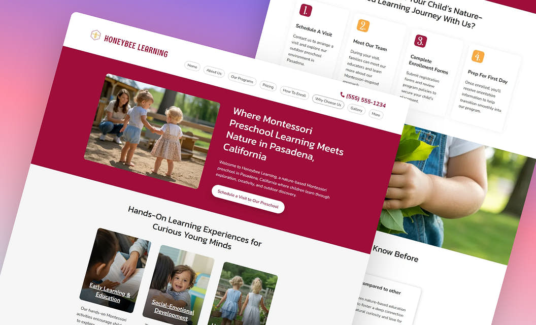 Honeybee Learning Daycare Website Template