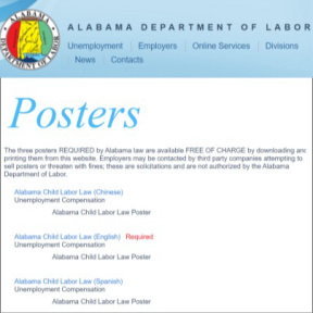 Display mandatory posters.