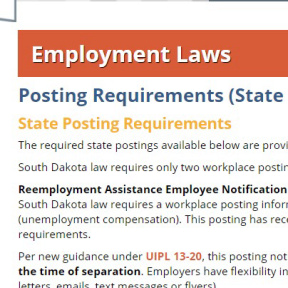 Display state-mandated posters throughout the workplace.