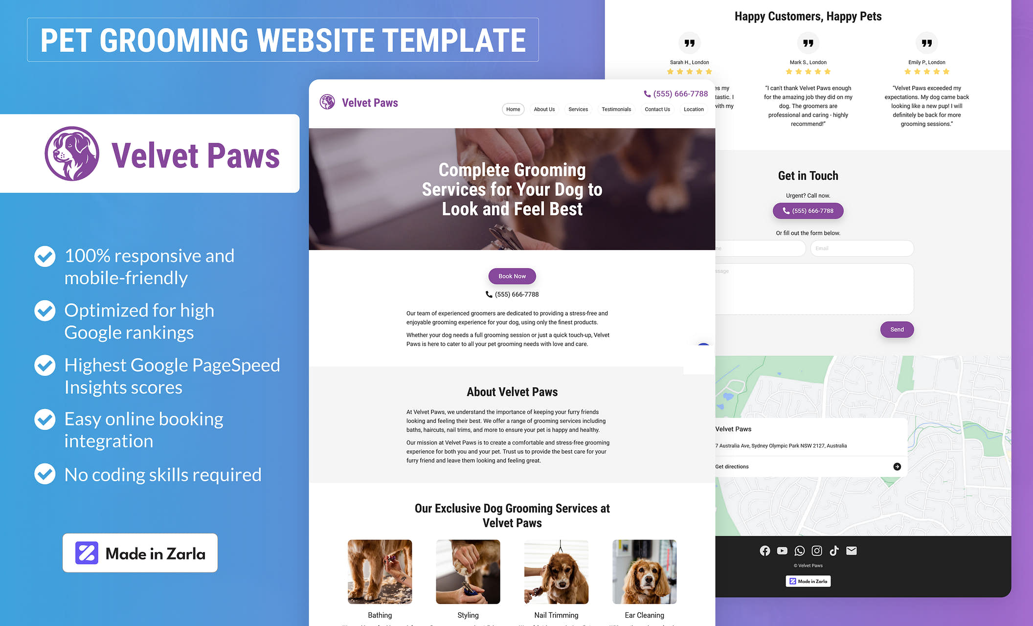 Best pet grooming website templates for cat and dog groomers